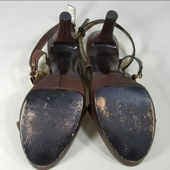 Pelle Moda Womens Sandals Size 9.5 Embellished Ankle Strap Open Toe Heels Shoes - Picture 7 of 8